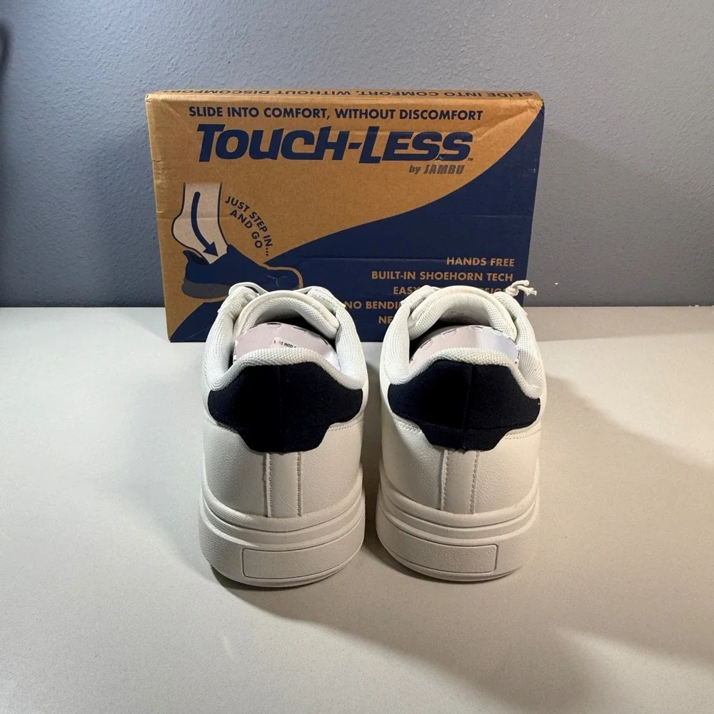 JBU Karuso Touchless Sneakers Mens 10.5 White New Hands Free Slip On N5KAR99